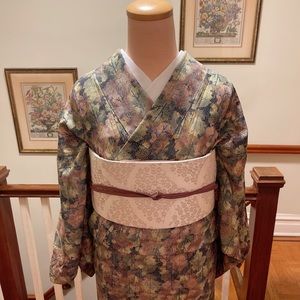 Japanese traditional vintage silk kimono
